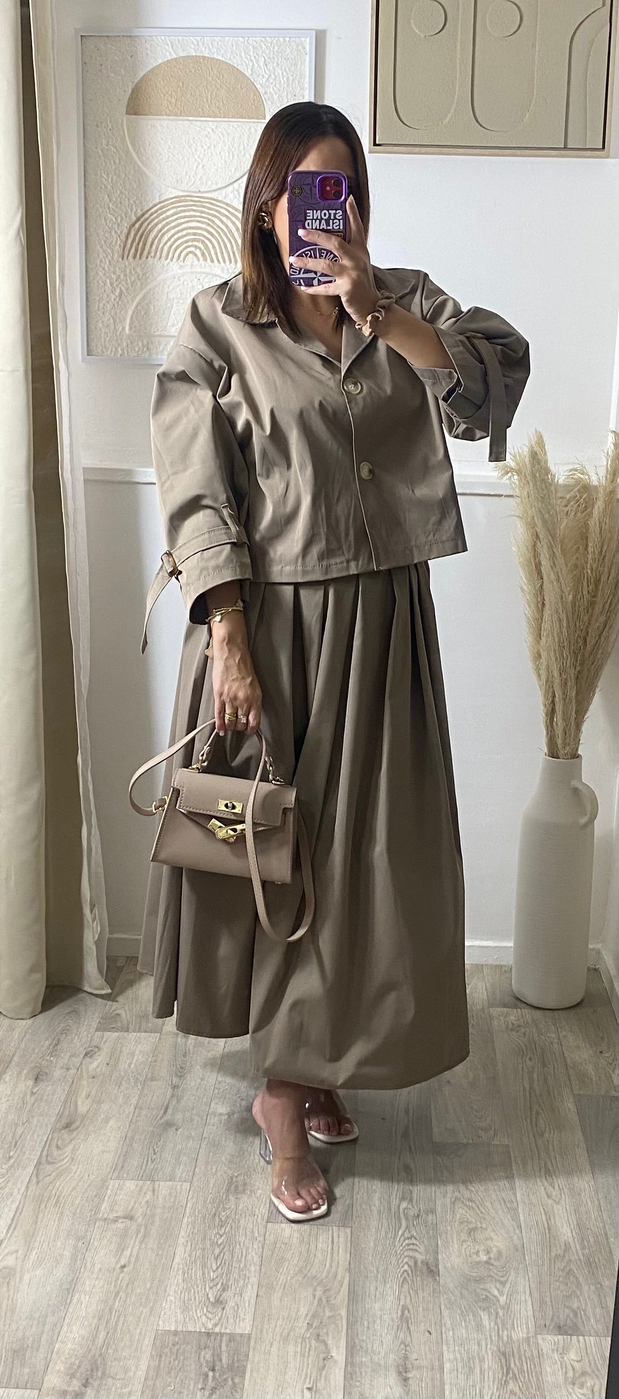 Ensemble jupe longue & Veste trench courte