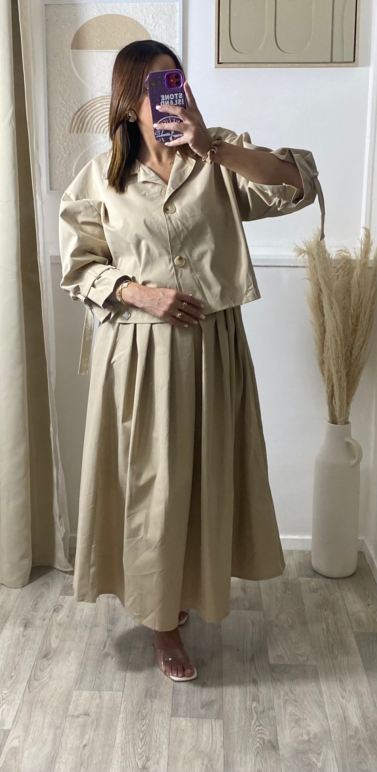 Ensemble jupe longue & Veste trench courte