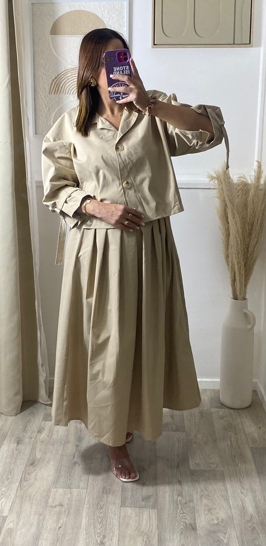 Ensemble jupe longue & Veste trench courte