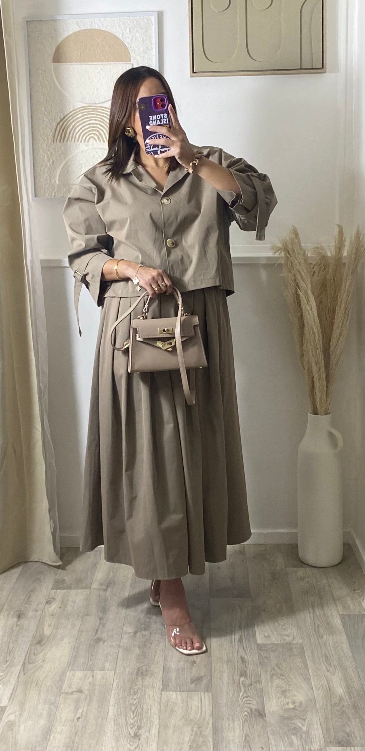 Ensemble jupe longue & Veste trench courte